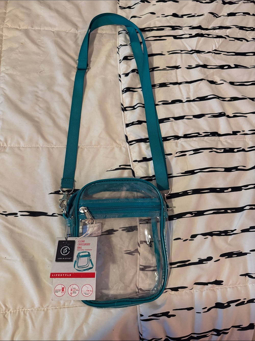 Clear Teal Crossbody Bag - Unbranded